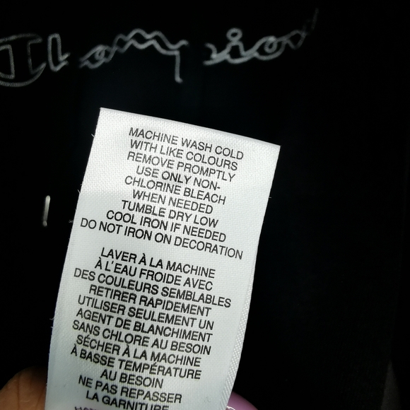 CHAMPION Black Hoodie Size Large - Picture 6 of 6